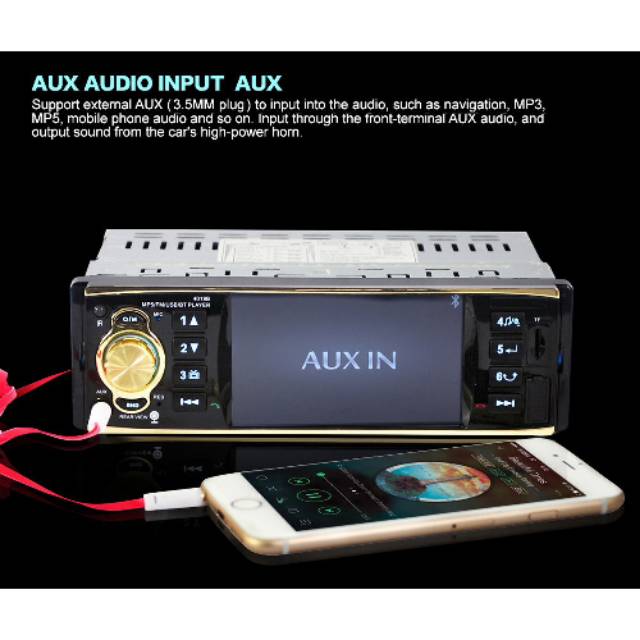 Tape Audio Mobil Bluetooth USB AUX FM Radio 4.1 Inch Rear View Camera