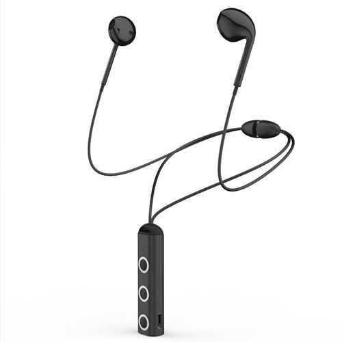 Earphone Bluetooth dengan Neckband Magnetic - Hitam -