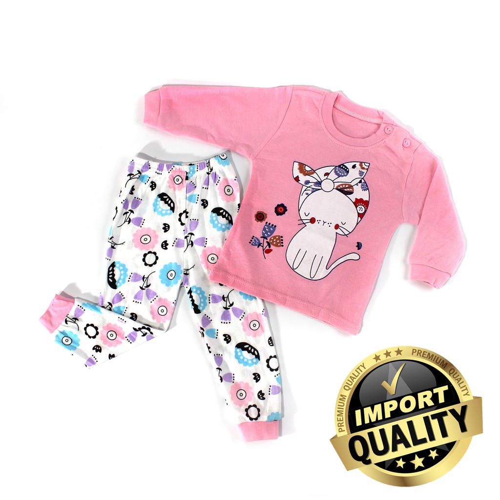 Baju Tidur anak perempuan premium set Piyama anak cewe bahan katun Baju tidur anak cewe gambar lucu