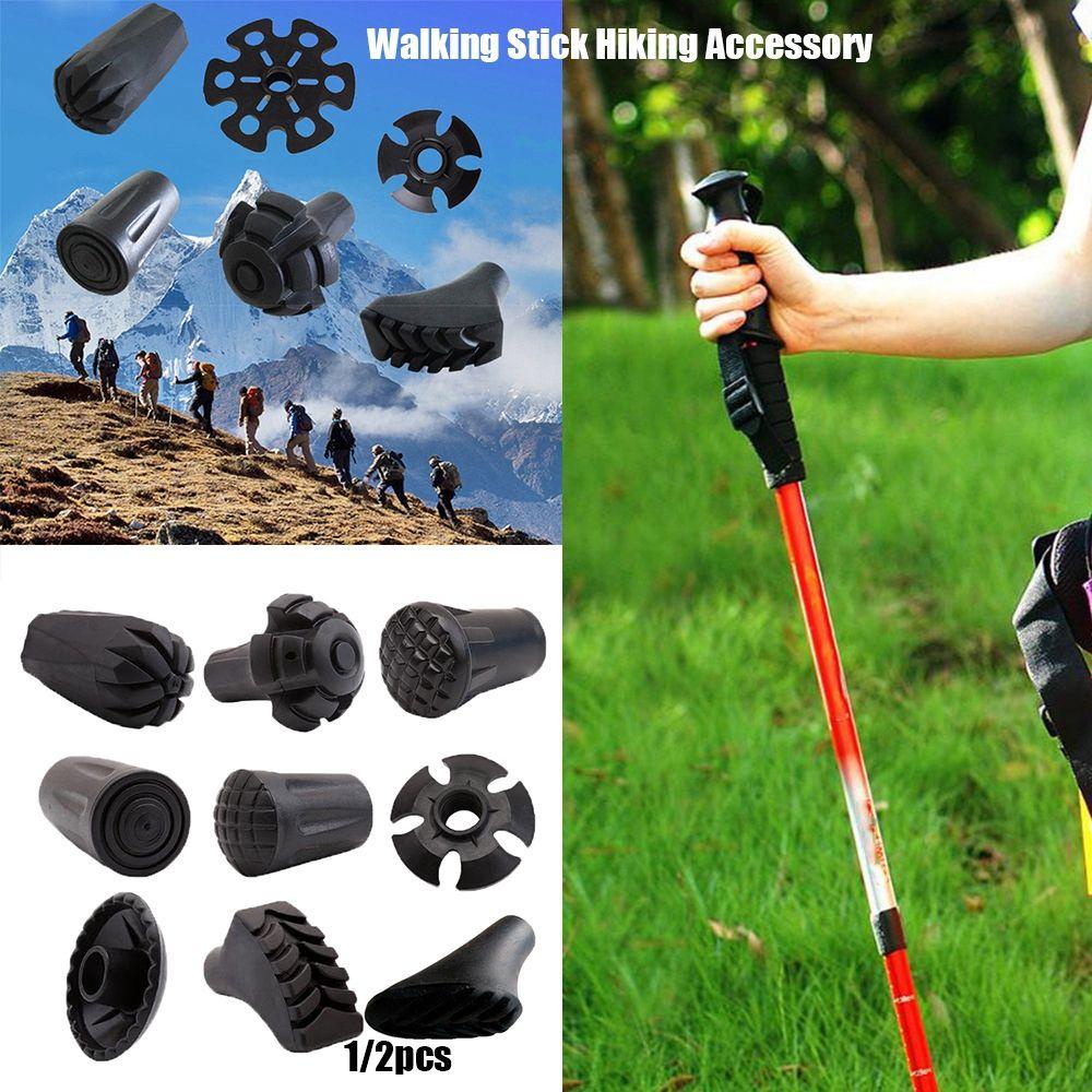 Suyo 1/2pcs Trekking Poles Pelindung Gaya Nordic Adjustable Teleskopik Alat Outdoor Pole Replacement Tips