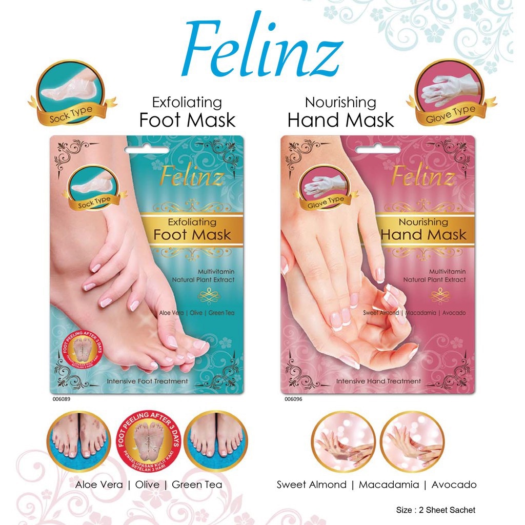 Felinz (Foot Mask Exfoliating / Hand Mask Nourishing)