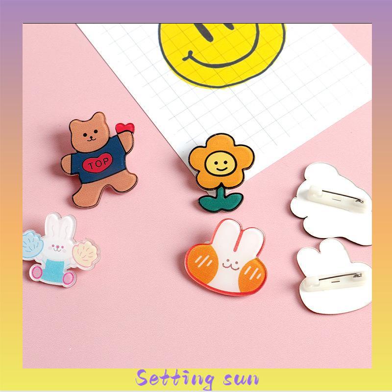 COD✨CUTE PIN BROOCH PIN BROS ACRYLIC AKRILIC KOREAN STYLE CUTE IMPORT / PIN TAS LUCU TN