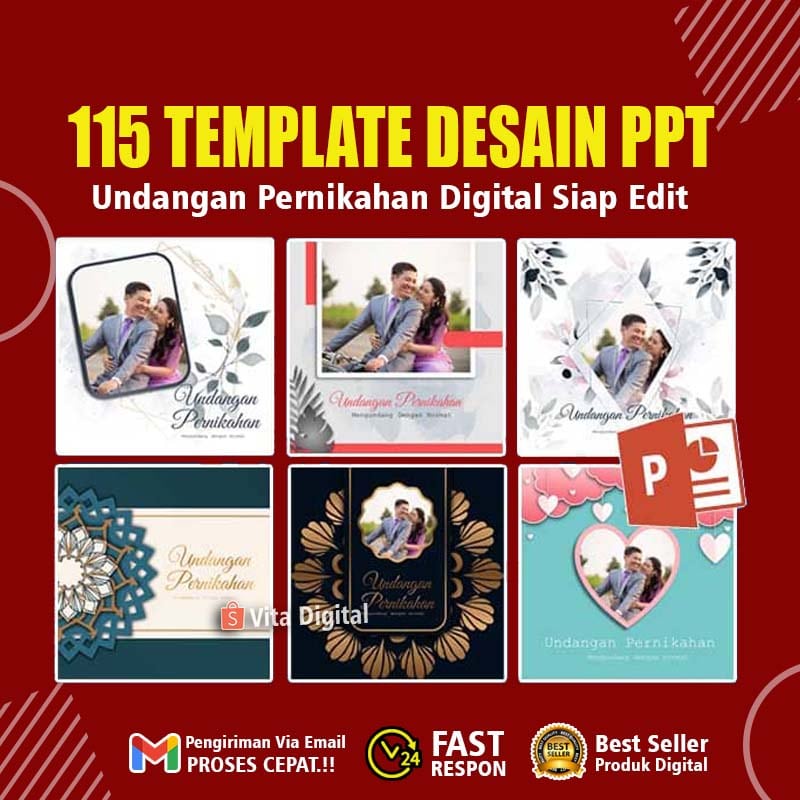 115 TEMPLATE VIDEO PPT WEDDING UNDANGAN PERNIKAHAN + BONUS