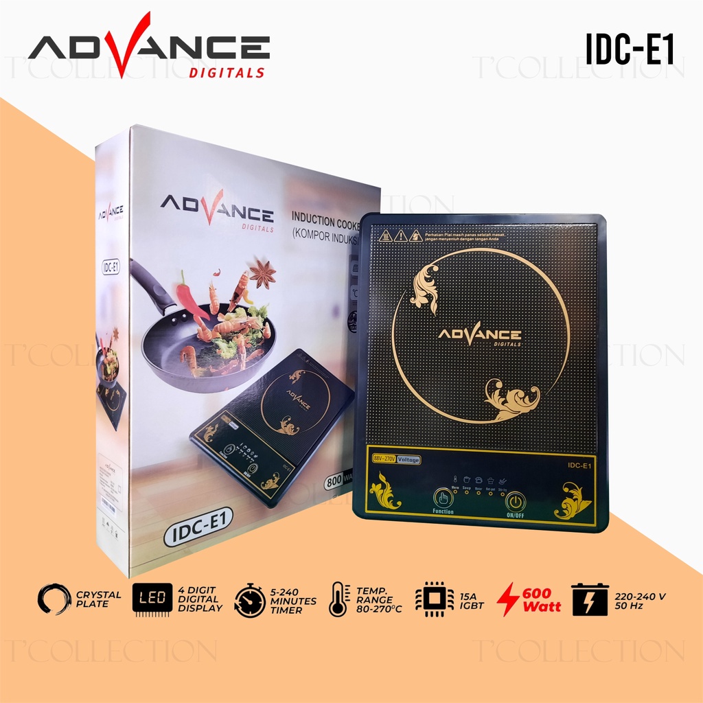 KOMPOR LISTRIK INDUKSI ADVANCE IDC-E1 | ADVANCE smart kompor listrik /Induction Cooker touch screen smart 800W | kompor listrik IDC -E1 | Kompor Induksi IDCE1 | FMS