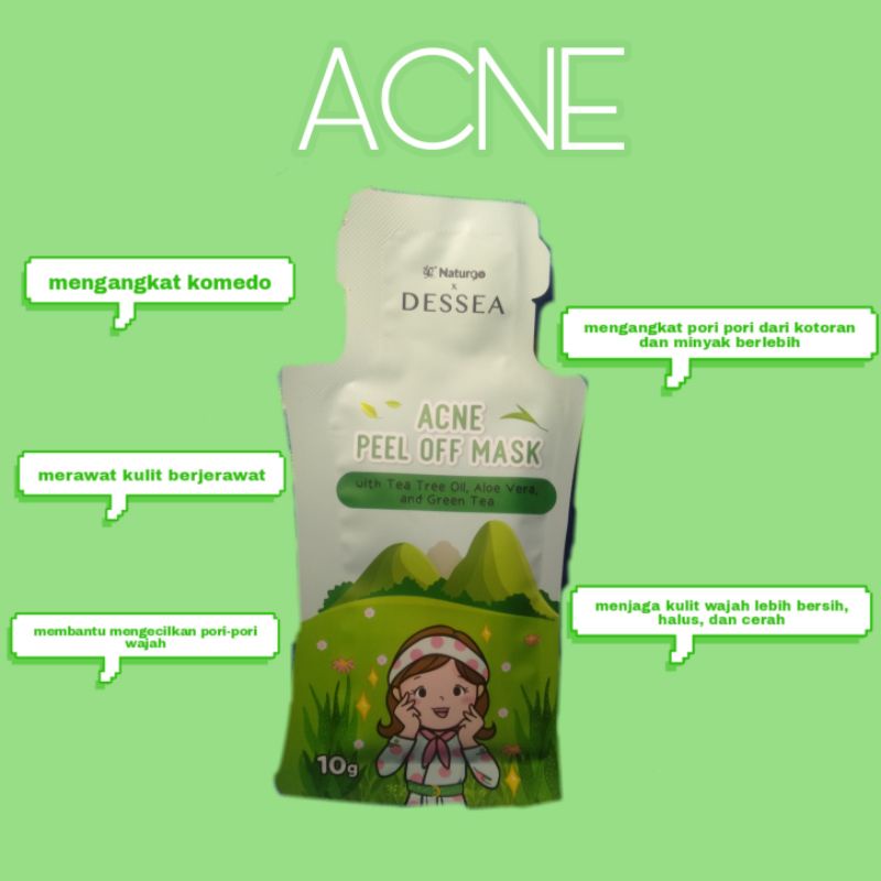 peel off mask by dessea x naturgo| masker wajah - acne 10 g