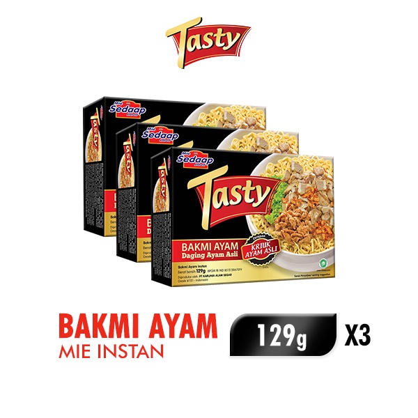 

Sedaap Tasty Mie Instan Bakmi Ayam Bag 129 gr x3