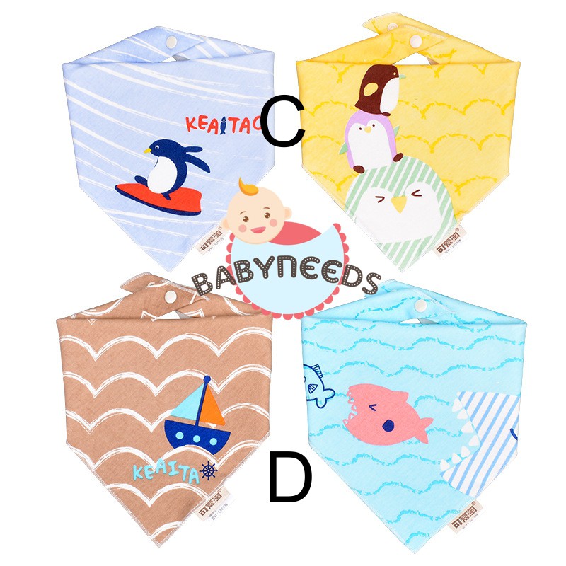 Bib / Slabber / Handuk Air Liur Bayi Bahan Katun Segitiga tadah air liur bayi slabber makan