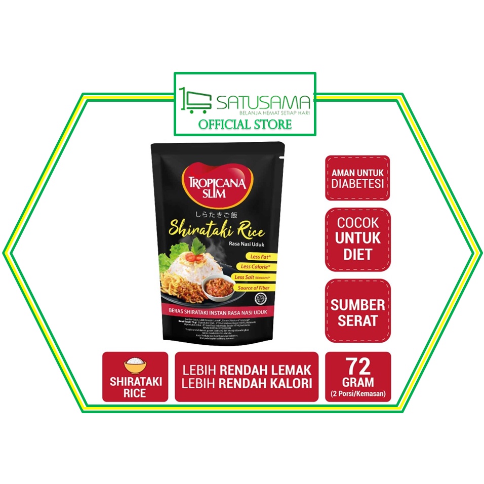 

Tropicana Slim Shirataki Rice 72 g - Bantu Dukung Hidup Sehat