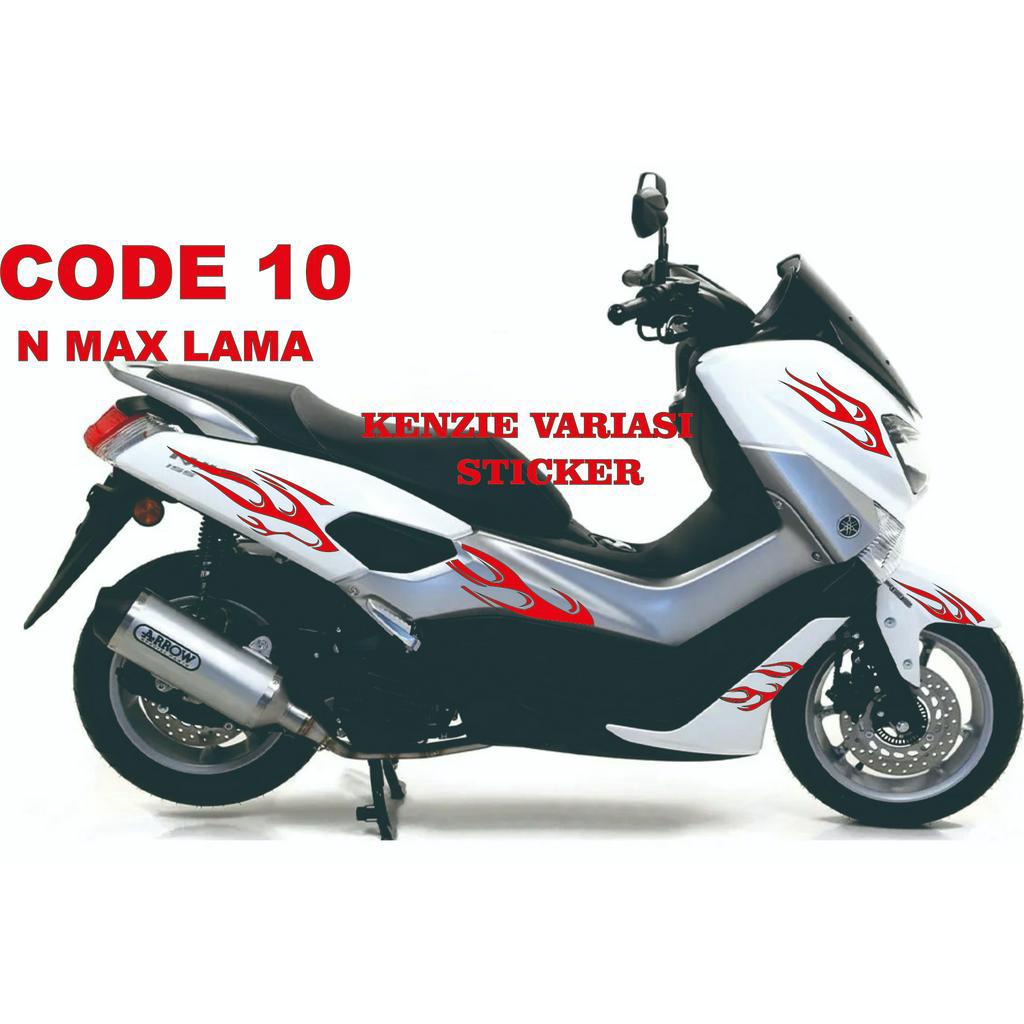 #10 VARIASI MOTOR YAMAHA N MAX 155old MOTIF API simpel aksesoris stiker striping semi full body cutting sticker variasi YAMAHA Nmax lama. list sesuai gambar