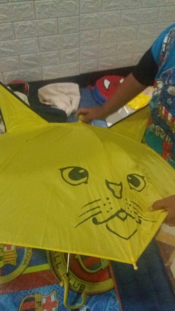 Payung Anak [ada Kuping] Model Hewan Warna-warni Lucu