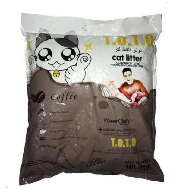 Pasir Kucing TOTO 10 L - Pasir Gumpal Wangi TOTO - Pasir Kucing Bentonite - Pasir Gumpal Kucing 10 L