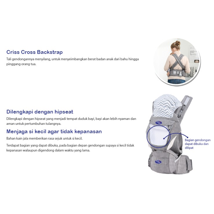 Baby Safe Hip Seat Criss Cross Backstrap Gendongan Bayi BC007