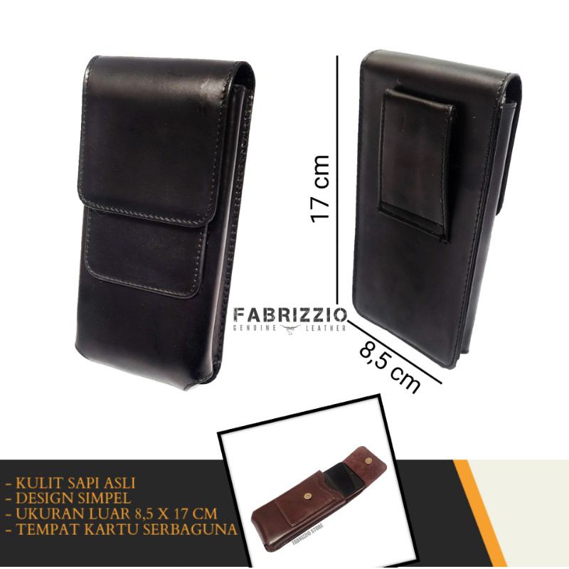 dompet hp single tegak/berdiri kulit asli