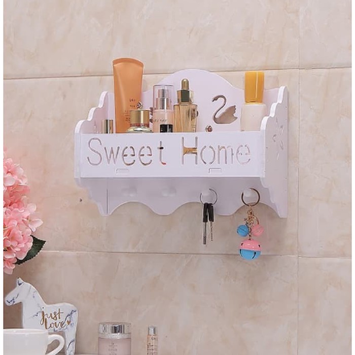 Rak Kosmetik Makeup Organizer Gantung Tempel Dinding Vintage Sweet Home Dekorasi Rumah Kamar M66