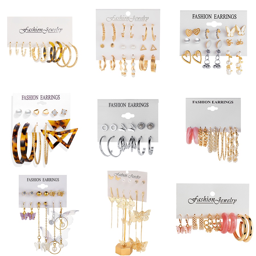 Set Anting Stud Hias Mutiara Kristal Rumbai Gaya Elegan Untuk Wanita
