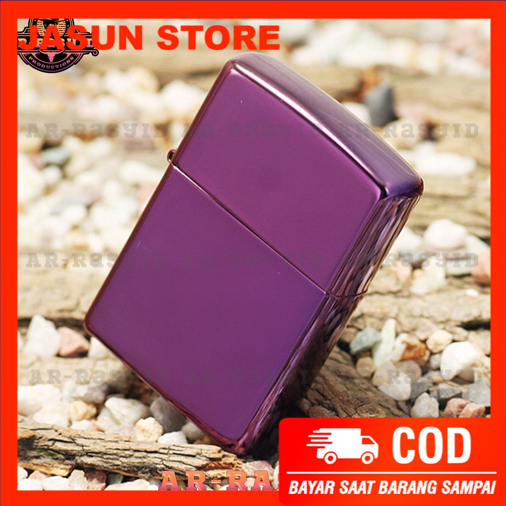 BISA COD! Korek Api Minyak Zippo Purple Ice Light Ungu Polos 24747