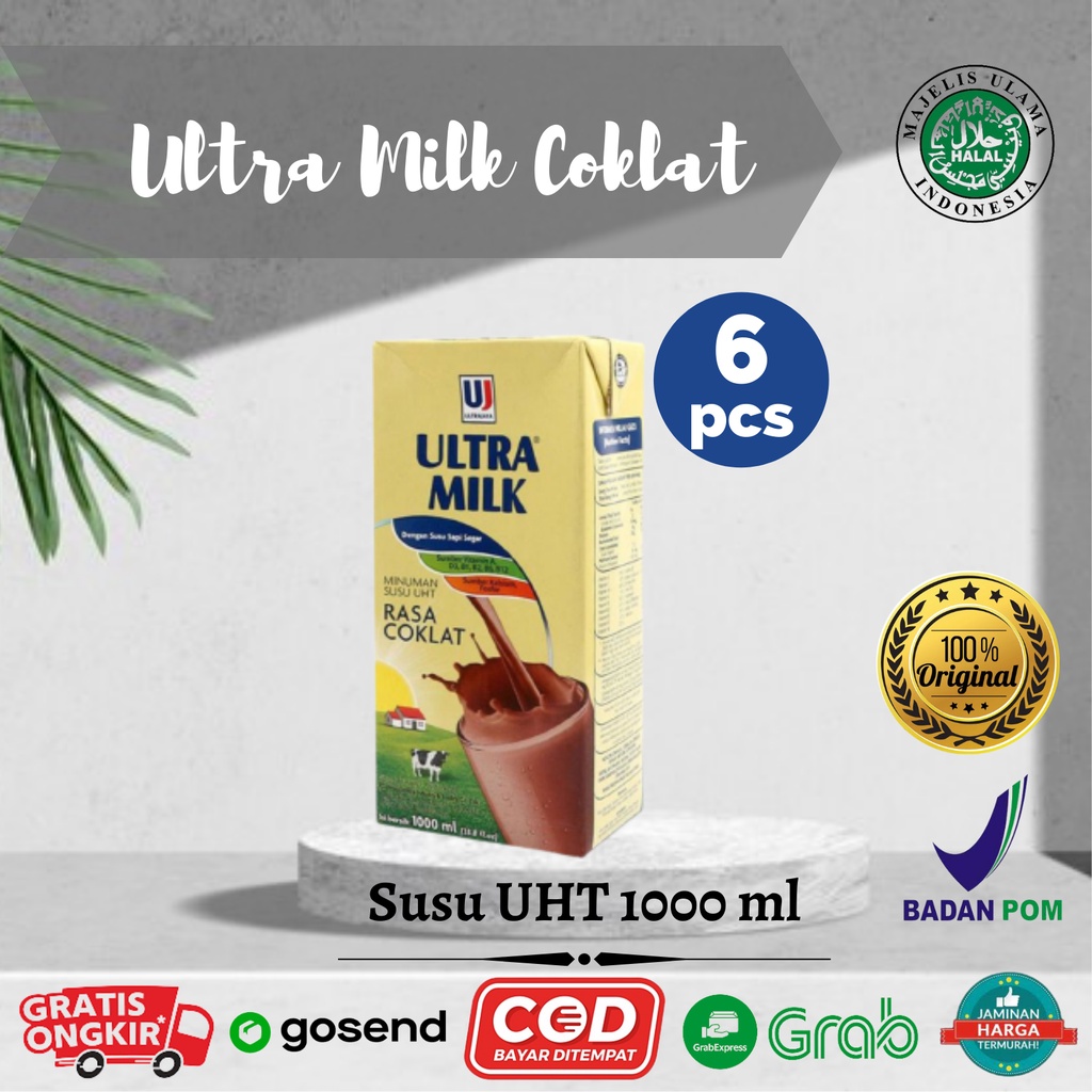 

Ultra Milk Susu UHT Cokelat 6 x1000ml