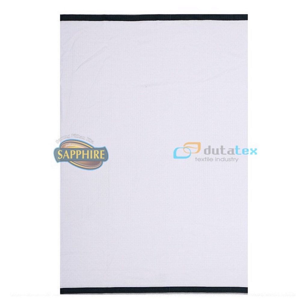 Sarung Tenun Sapphire Putih Polos Sarung Sholat Kain Sarung Pria Dewasa Original Shapire