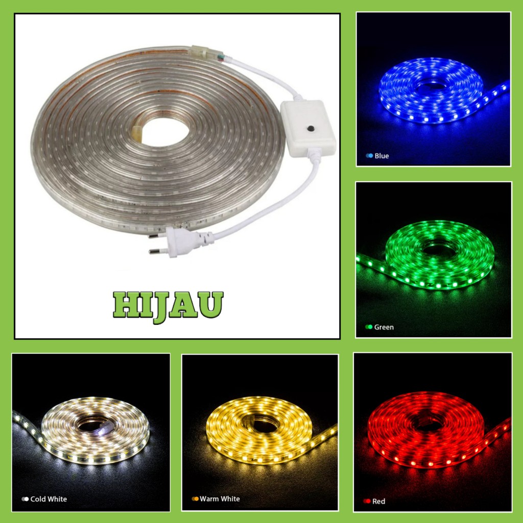 Lampu LED Strip 2835 10 Meter Full - Konektor 8 Mode Pengaturan Cahaya