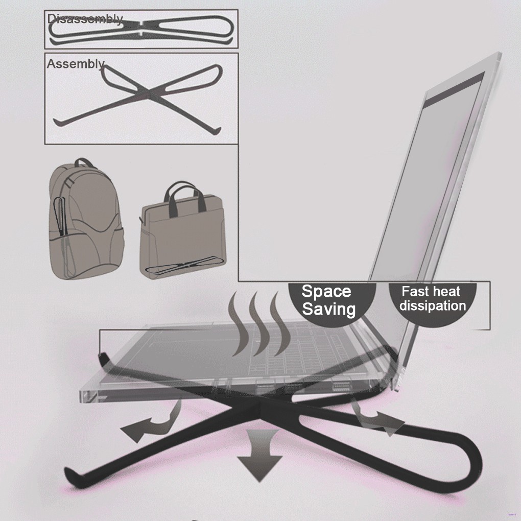 1 Pasang Dudukan Laptop Model Lipat Desain Ergonomis Adjustable Portable