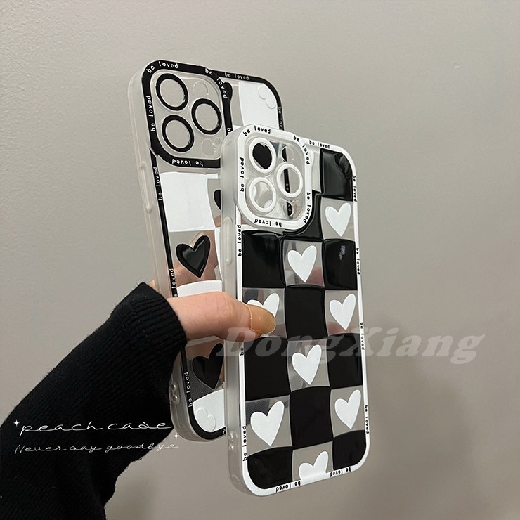 Casing Soft Case TPU Motif Papan Catur Hati Untuk Infinix Smart 5 / Hot11s / Hot8 / Hot9 / Note10Pro / Hot10s