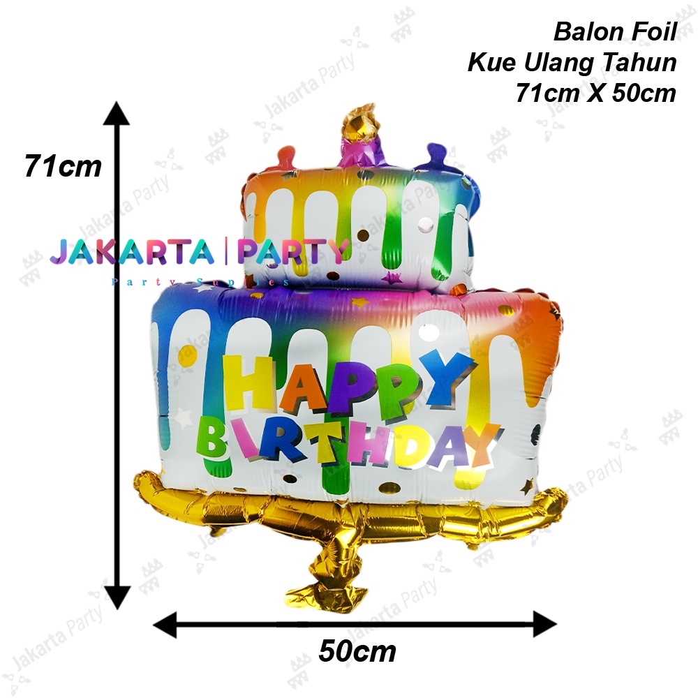 Balon Foil Cake Happy Birthday Jumbo #2 / Balon Karakter Cake