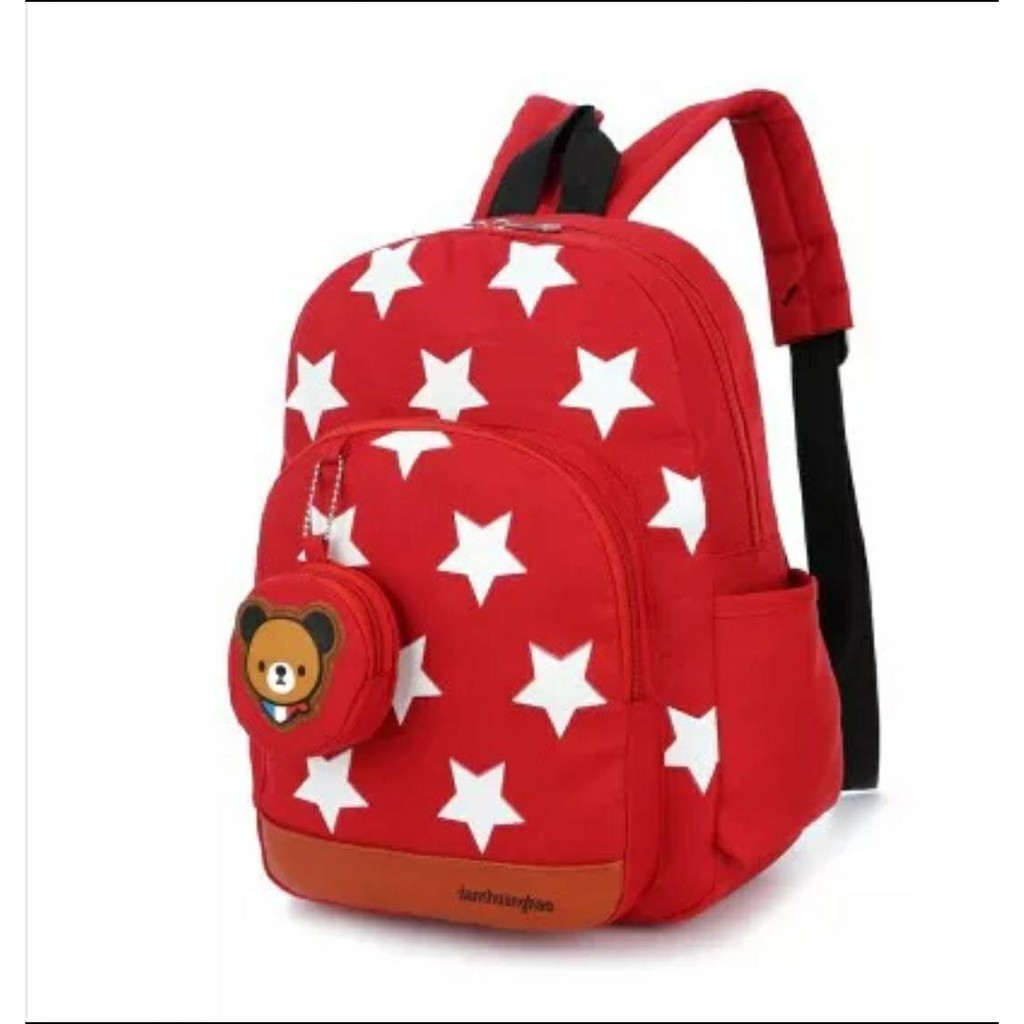 tt_Tas Ransel Anak Sekolah Karakter Fashion Kids Backpack Cute Murah Batam Tas Kanvas import Bintang