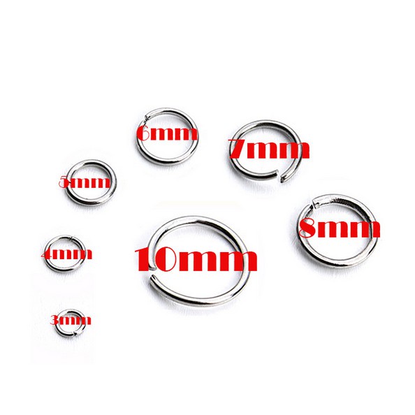 200pcs Cincin Jump Rings Single Loops Open Ukuran 3-12mm Untuk Membuat Perhiasan