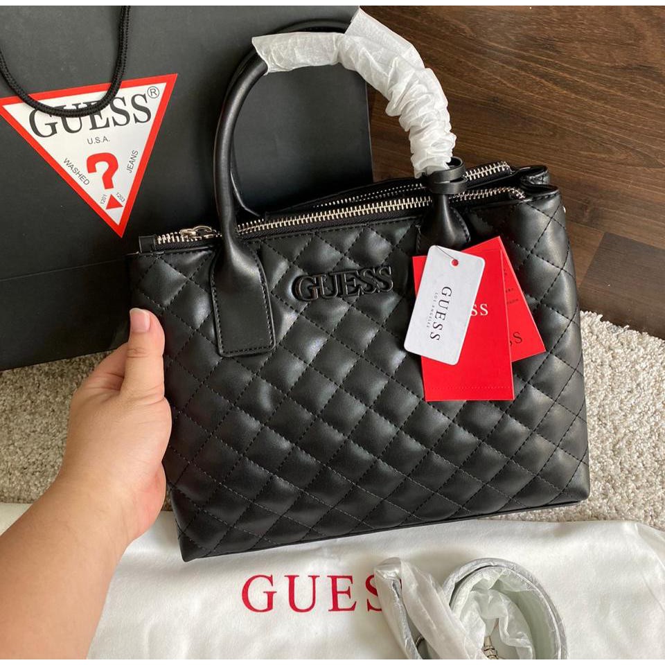 guess quilted satchel