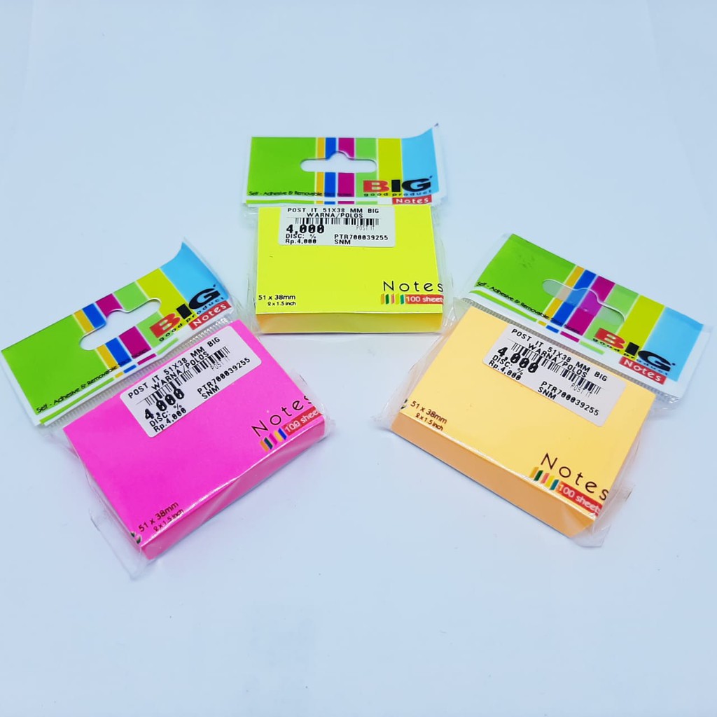 POST IT  BIG  WARNA TUMPUK/WARNA-WARNI-51X38 WARNA/POLOS