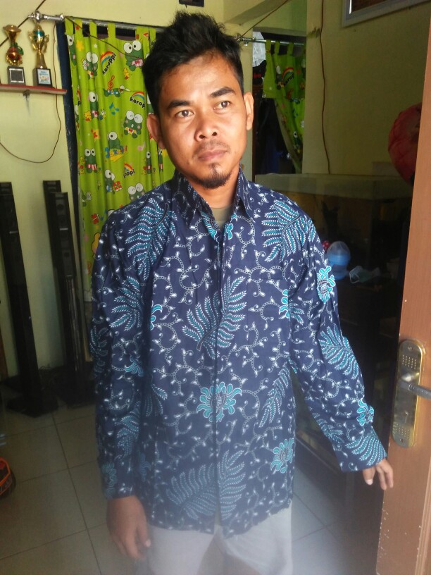 Batik Pria Size M L Xl Xxl  Bswart Batik Hrb026 Kenongo Hem Panjang Padi