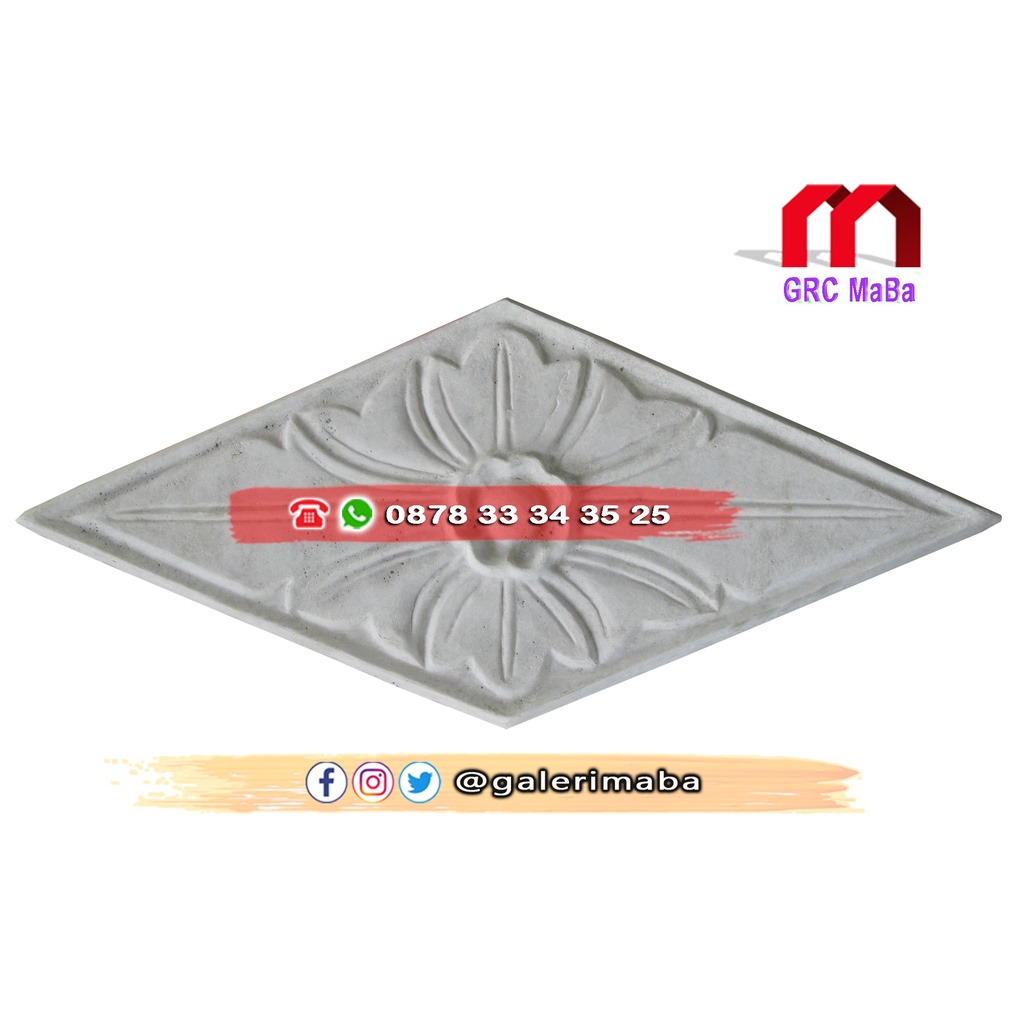 Ornamen Dinding Wajik Motif Bunga Minimalis