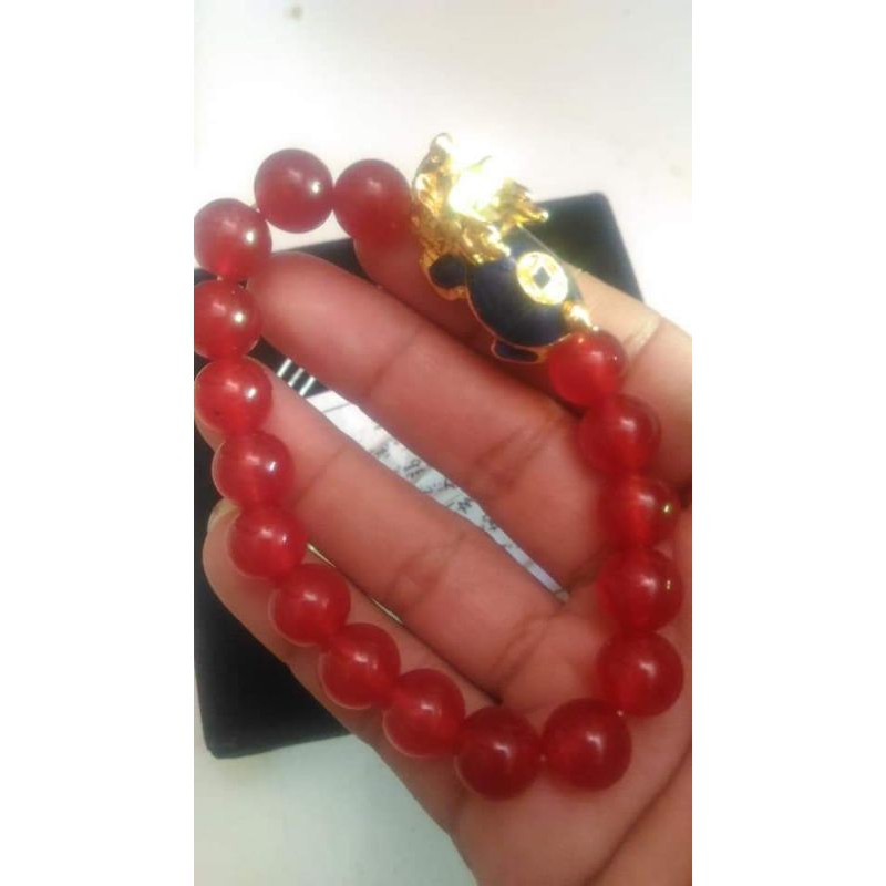 Gelang giok gelang pixiu kura naga hoki(berubah warna)/giok merah