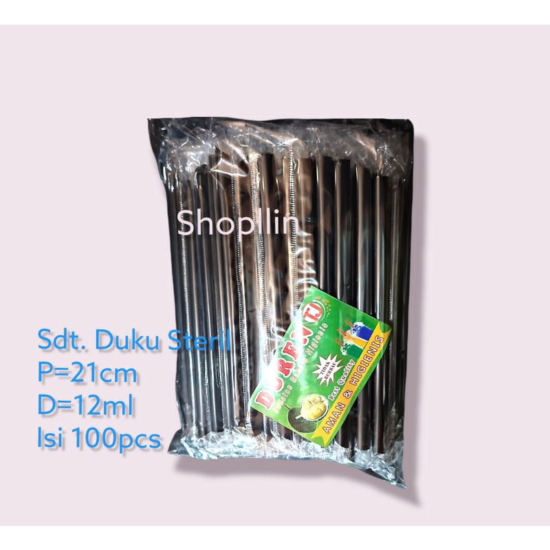 100pcs sedotan boba higienis hitam keras / sedotan plastik premium