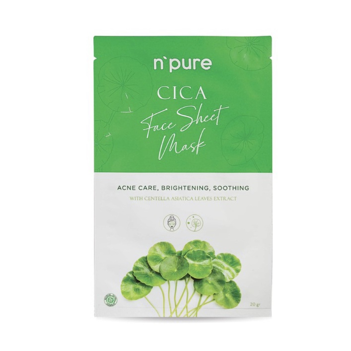 NPURE Centella Asiatica Sheet Mask / Masker Wajah