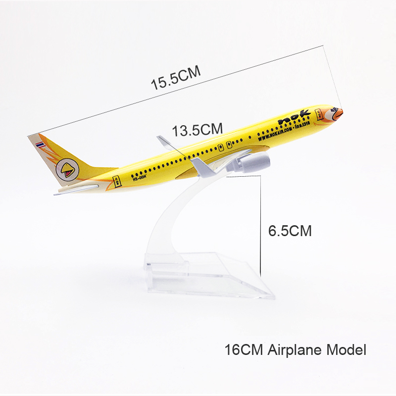 Model Pesawat Terbang Airways NOK B737 737 Bahan Metal Warna Kuning Ukuran 16CM Untuk Dekorasi