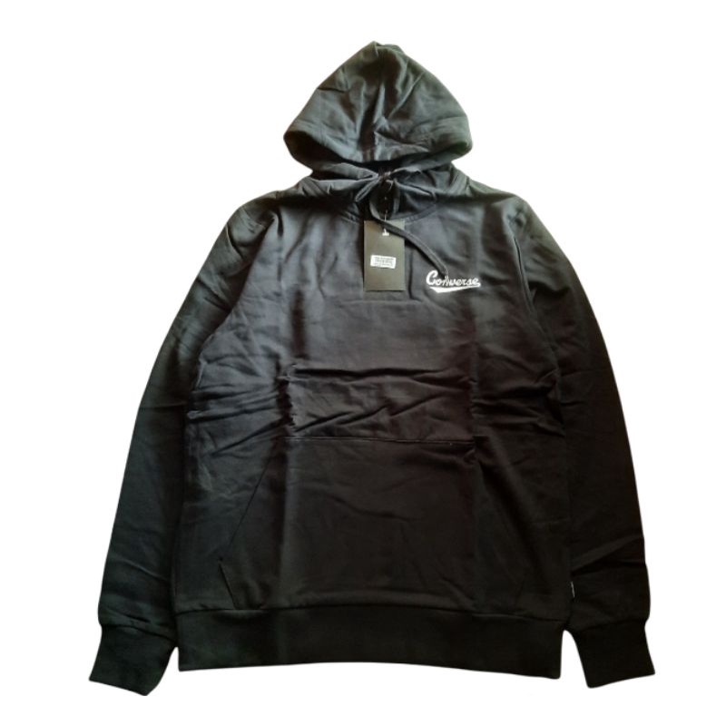 CONVERSE MENS PO HOODIE BLACK (NOVA MINI LOGO)
