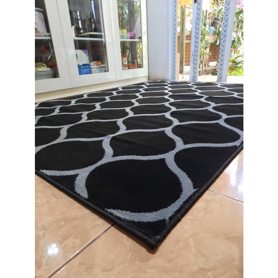 MAROC Karpet Lantai 160x210 Midnight Monokrom - Midnight 09-2