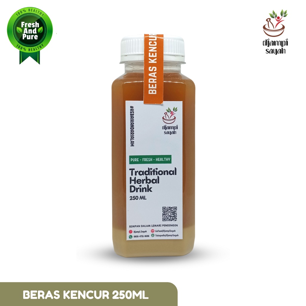 

JAMU BERAS KENCUR JAMU DJAMPI SAYAH/JAMU TRADISIONAL/HERBAL DRINK 250ML