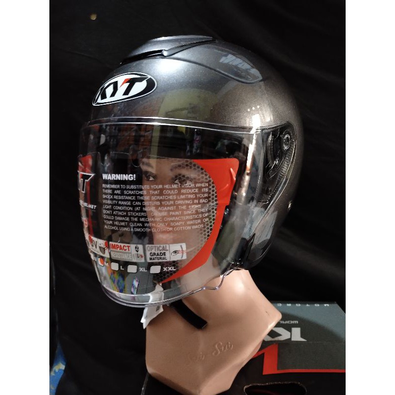 HELM KYT KYOTO SOLID GUNMETAL ORIGINAL PRODUK