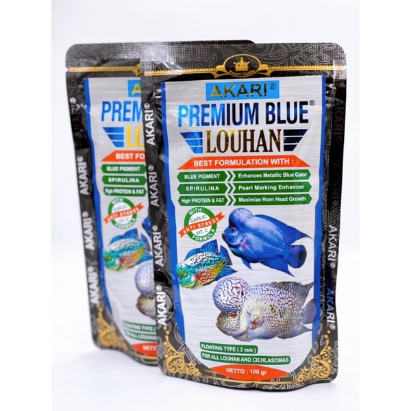 PELET AKARI PREMIUM BLUE LOUHAN 100 GRAM
