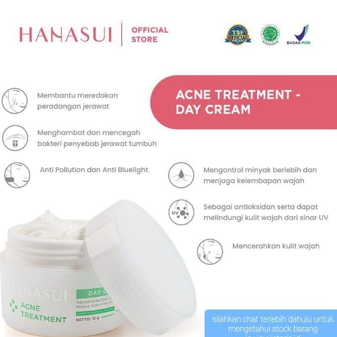 HANASUI ACNE TREATMENT DAY &amp; NIGHT CREAM KRIM WAJAH JERAWAT PENGHILANG