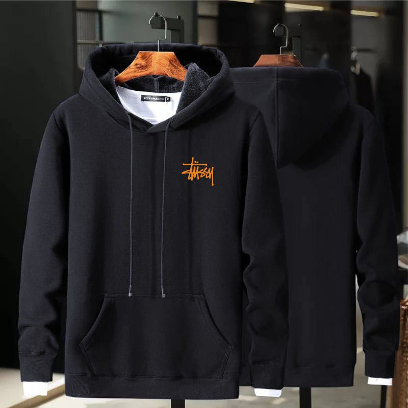 TERMURAH !! COD Jaket Sweater Hoodie Pria Distro stussy Logo Big Size Jumbo M - XXL