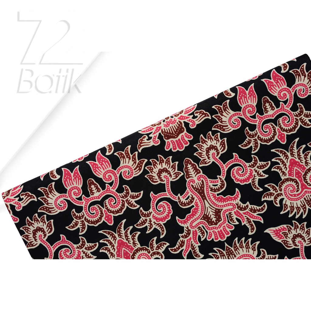 KAIN BATIK PREMIUM Bahan Katun Motif Tirta Alam Warna Merah Hitam 721855 Cap 72 Jarik Jarit Samping Kebat Panjang Batik Katun Modern Premium Bahan Seragam Batik Pernikahan Kantor Keluarga Murah Kamen Jadi Batik Bali Lembaran