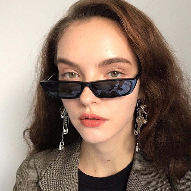 (YUZHU) TERSEDIA &amp; COD Kacamata Hitam Wanita Korean Gaya Rectangle Retro Kaca Mata Sunglasses for Women