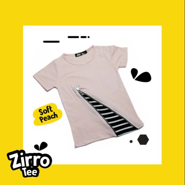 Kaos Atasan Anak Laki Salur Zirro Tee Soft Peach