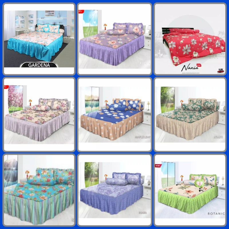 Sprei Rumbai All New My Love Uk 180 x 200 Motif NANIA,maple leaf, botanic, inara,AVANTI,ayana, kalia