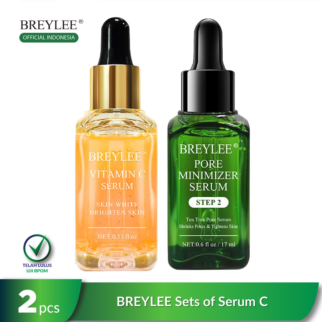 Breylee Sets Of Serum C Mencerahkan Mengecilkan Pori Wajah 2pcs Shopee Indonesia