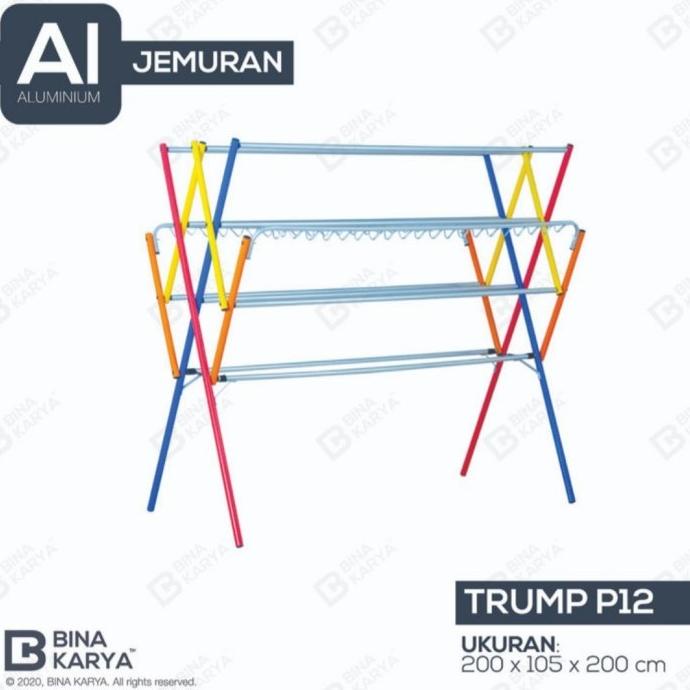 Jemuran Baju Aluminium Bina Karya Type Trump Palang 12 / Jemuran Jumbo