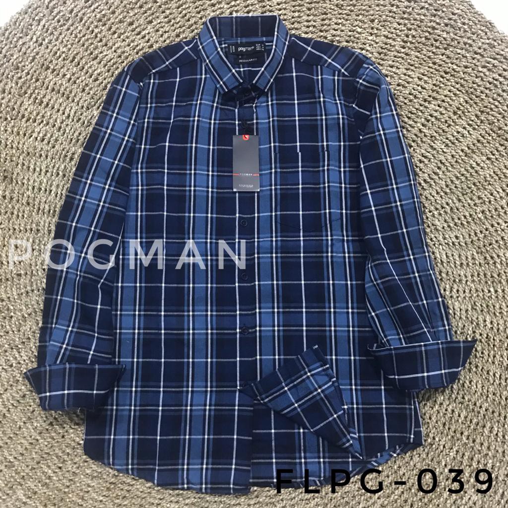 Kemeja Pria Flanel Lengan Panjang Bahan Premium Pogman